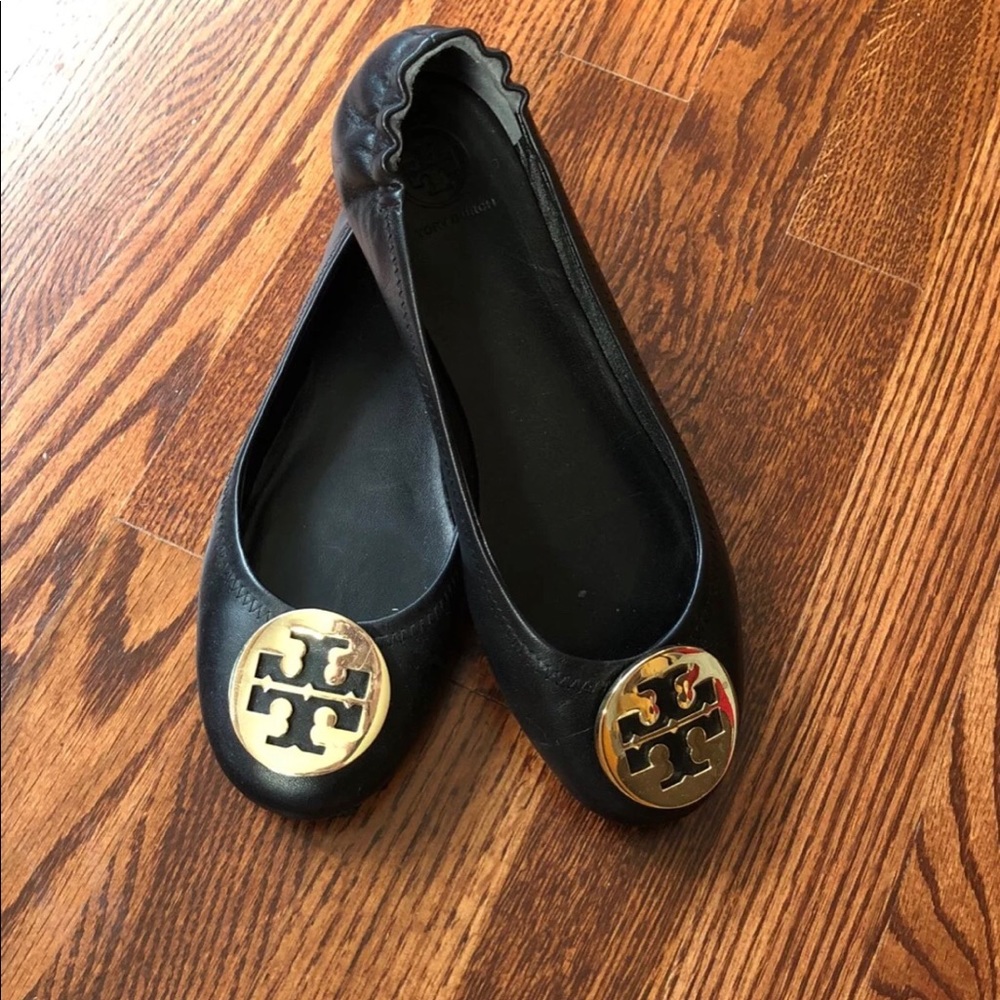 Tory Burch Black Minnie Travel Flats size 7.5 - Picture 1 of 8